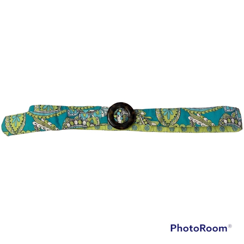 Vera Bradley Retired Peacock Print Reversible Belt & Pink Reusable Gift Bag